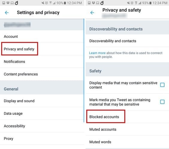 How to find Twitter blocked accounts