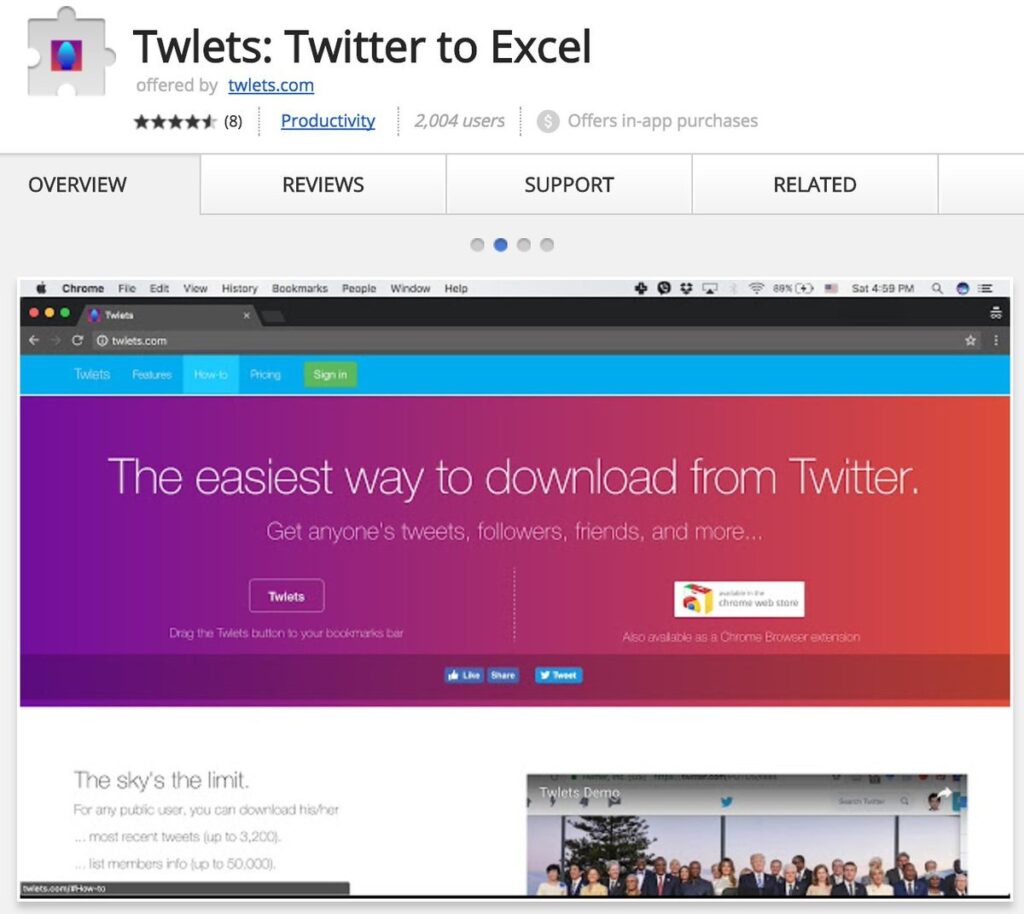 Twlets Google Chrome Extension - Vip-Tweet