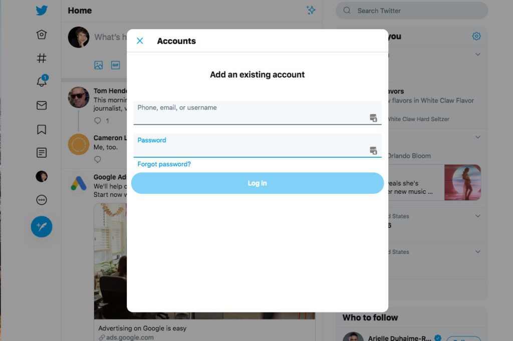 Add an existing account - Vip-tweet
